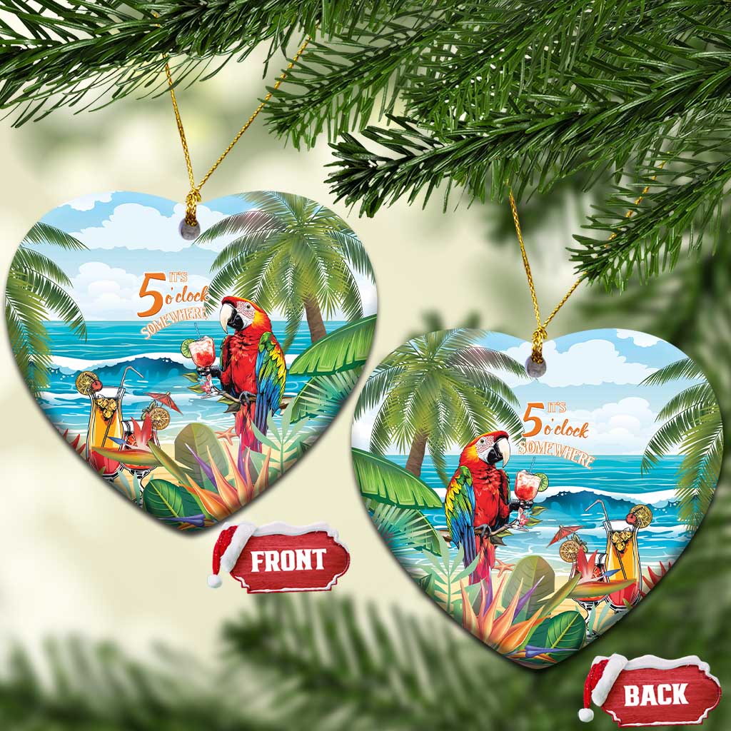 Aloha Hawaii Christmas Ceramic Ornament It's 5 o'clock Somewhere