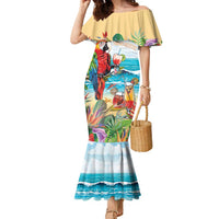 Aloha Hawaii Christmas Family Matching Mermaid Dress and Hawaiian Shirt It's 5 o'clock Somewhere LT7 Mom's Dress Colorful - Polynesian Pride
