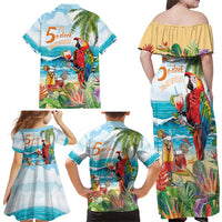 Aloha Hawaii Christmas Family Matching Off Shoulder Maxi Dress and Hawaiian Shirt It's 5 o'clock Somewhere LT7 - Polynesian Pride