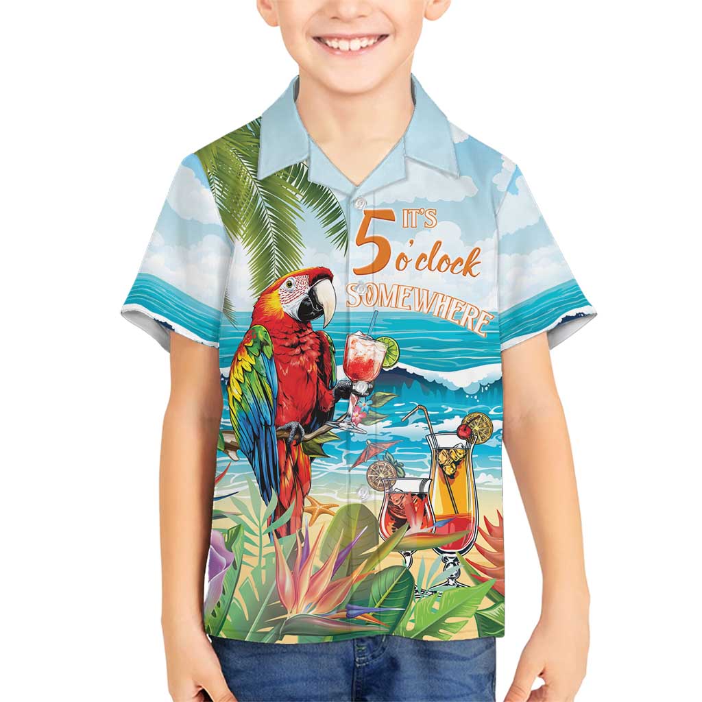 Aloha Hawaii Christmas Family Matching Off Shoulder Maxi Dress and Hawaiian Shirt It's 5 o'clock Somewhere LT7 Son's Shirt Colorful - Polynesian Pride