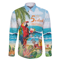 Aloha Hawaii Christmas Family Matching Off Shoulder Short Dress and Hawaiian Shirt It's 5 o'clock Somewhere LT7 Dad's Shirt - Long Sleeve Colorful - Polynesian Pride