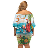 Aloha Hawaii Christmas Family Matching Off Shoulder Short Dress and Hawaiian Shirt It's 5 o'clock Somewhere LT7 - Polynesian Pride