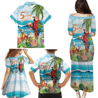 Aloha Hawaii Christmas Family Matching Puletasi and Hawaiian Shirt It's 5 o'clock Somewhere LT7 - Polynesian Pride