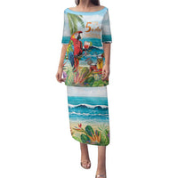 Aloha Hawaii Christmas Family Matching Puletasi and Hawaiian Shirt It's 5 o'clock Somewhere LT7 Mom's Dress Colorful - Polynesian Pride