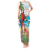 Aloha Hawaii Christmas Tank Maxi Dress It's 5 o'clock Somewhere LT7 Women Colorful - Polynesian Pride