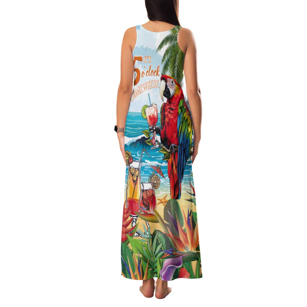 Aloha Hawaii Christmas Tank Maxi Dress It's 5 o'clock Somewhere LT7 - Polynesian Pride