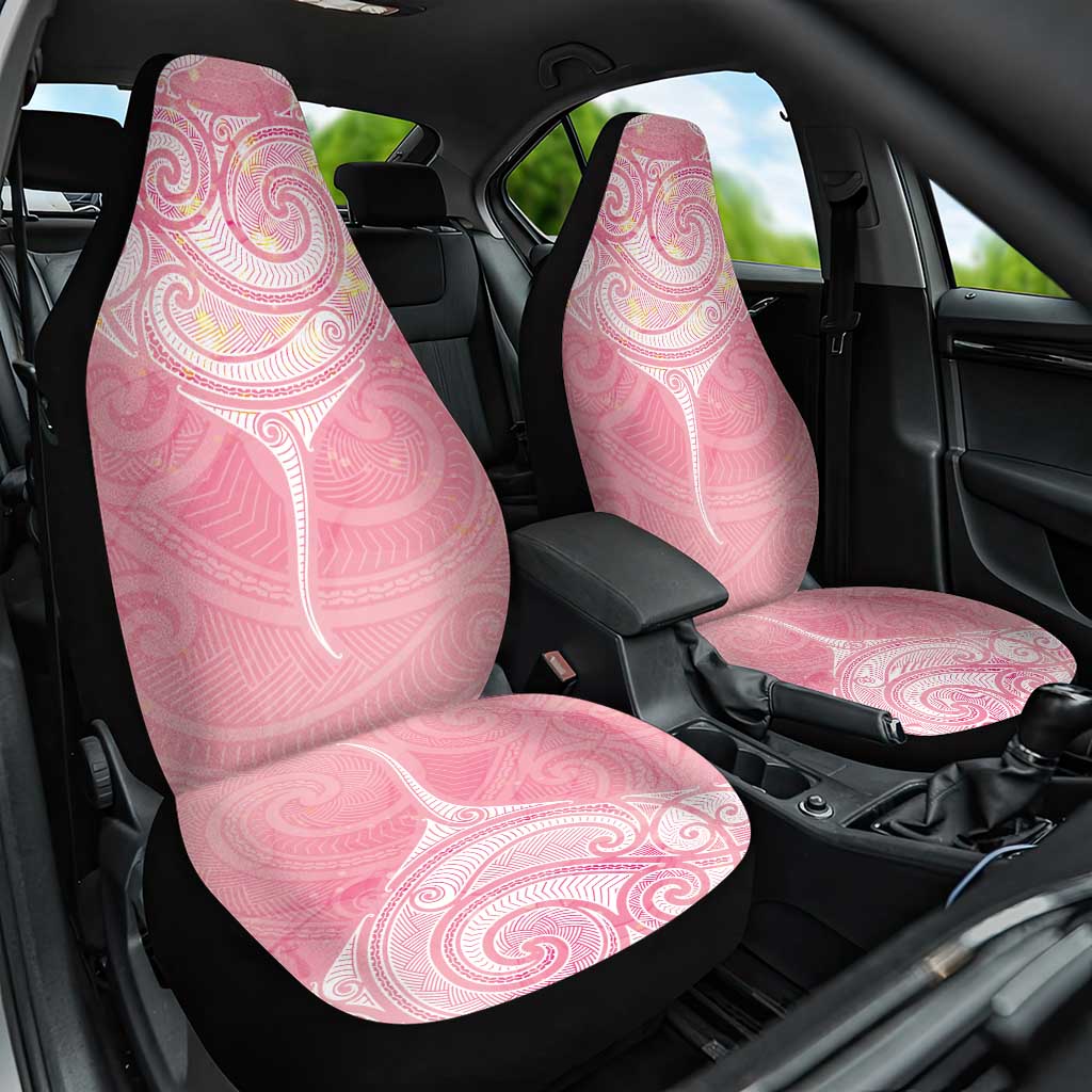 Breast Cancer Awareness Maori Aotearoa Car Seat Cover Manta Ray - Pink Glaze - Polynesian Pride