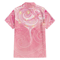 Breast Cancer Awareness Maori Aotearoa Family Matching Puletasi and Hawaiian Shirt Manta Ray - Pink Glaze LT7 - Polynesian Pride