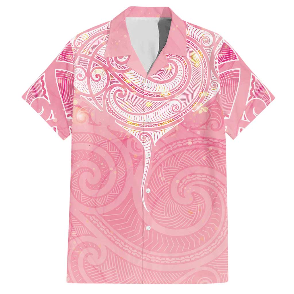 Breast Cancer Awareness Maori Aotearoa Hawaiian Shirt Manta Ray - Pink Glaze - Polynesian Pride