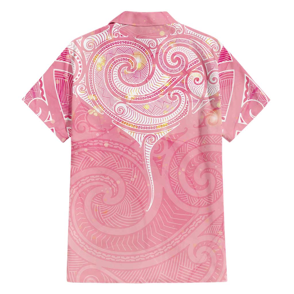 Breast Cancer Awareness Maori Aotearoa Hawaiian Shirt Manta Ray - Pink Glaze LT7 - Polynesian Pride