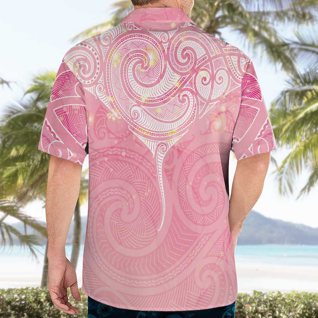 Breast Cancer Awareness Maori Aotearoa Hawaiian Shirt Manta Ray - Pink Glaze LT7 - Polynesian Pride