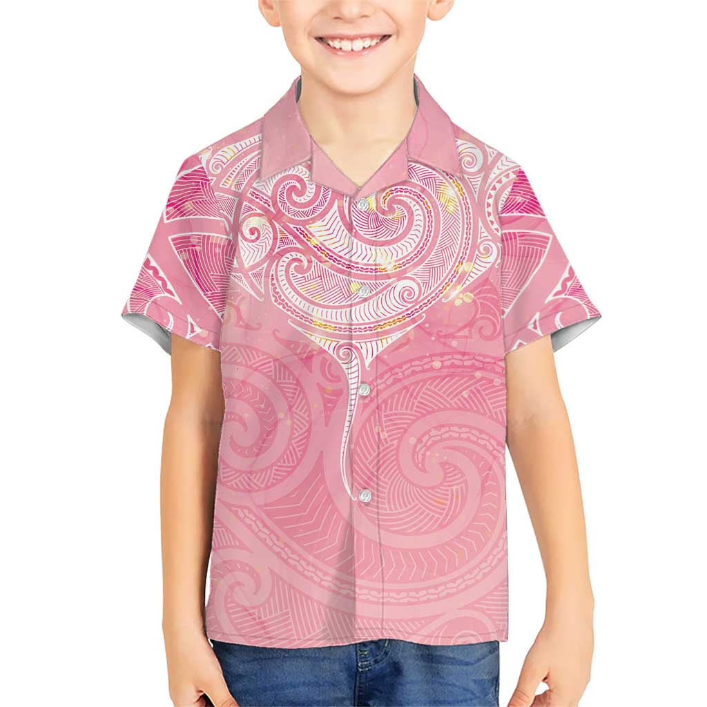 Breast Cancer Awareness Maori Aotearoa Hawaiian Shirt Manta Ray - Pink Glaze LT7 - Polynesian Pride