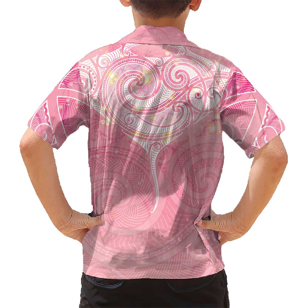 Breast Cancer Awareness Maori Aotearoa Hawaiian Shirt Manta Ray - Pink Glaze LT7 - Polynesian Pride