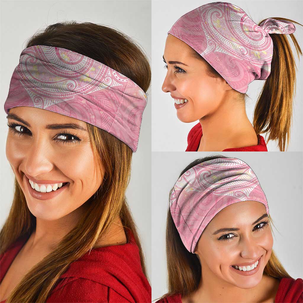 Breast Cancer Awareness Maori Aotearoa Neck Gaiter Manta Ray - Pink Glaze LT7 - Polynesian Pride