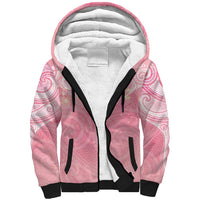 Breast Cancer Awareness Maori Aotearoa Sherpa Hoodie Manta Ray - Pink Glaze LT7 Unisex Pink - Polynesian Pride