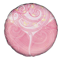 Breast Cancer Awareness Maori Aotearoa Spare Tire Cover Manta Ray - Pink Glaze LT7 - Polynesian Pride