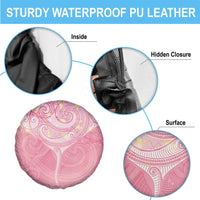 Breast Cancer Awareness Maori Aotearoa Spare Tire Cover Manta Ray - Pink Glaze LT7 - Polynesian Pride