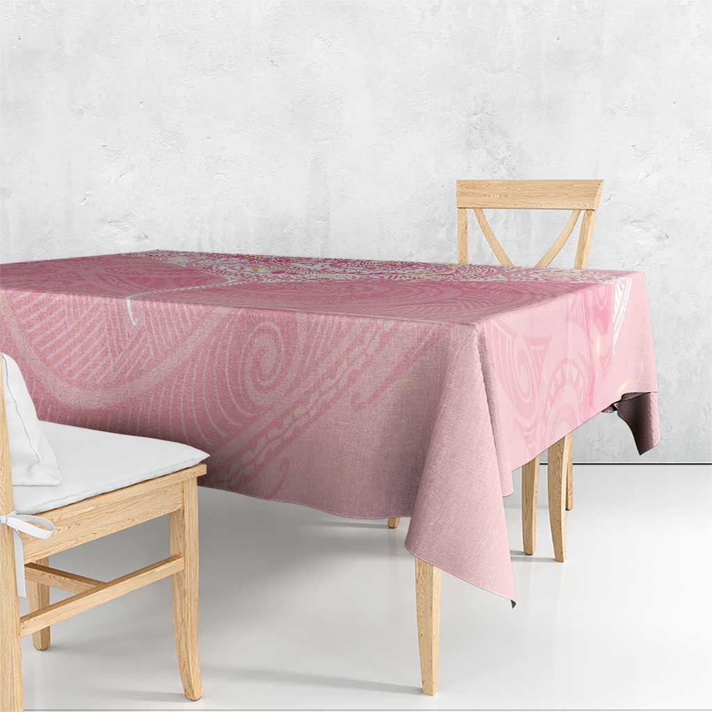 Breast Cancer Awareness Maori Aotearoa Tablecloth Manta Ray - Pink Glaze LT7 - Polynesian Pride