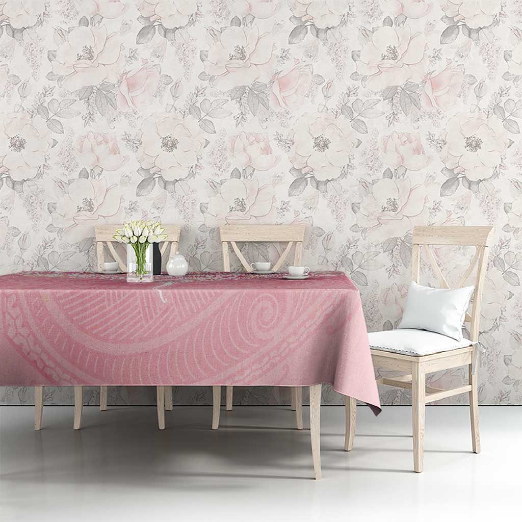 Breast Cancer Awareness Maori Aotearoa Tablecloth Manta Ray - Pink Glaze LT7 - Polynesian Pride