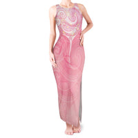 Breast Cancer Awareness Maori Aotearoa Tank Maxi Dress Manta Ray - Pink Glaze LT7 Women Pink - Polynesian Pride