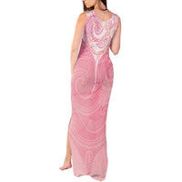 Breast Cancer Awareness Maori Aotearoa Tank Maxi Dress Manta Ray - Pink Glaze LT7 - Polynesian Pride