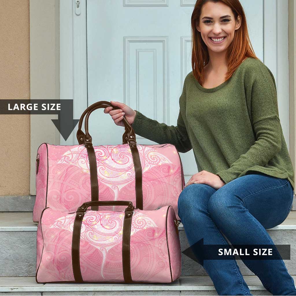 Breast Cancer Awareness Maori Aotearoa Travel Bag Manta Ray - Pink Glaze - Polynesian Pride