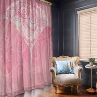 Breast Cancer Awareness Maori Aotearoa Window Curtain Manta Ray - Pink Glaze LT7 - Polynesian Pride