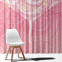 Breast Cancer Awareness Maori Aotearoa Window Curtain Manta Ray - Pink Glaze LT7 - Polynesian Pride
