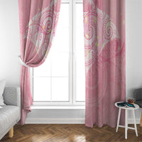 Breast Cancer Awareness Maori Aotearoa Window Curtain Manta Ray - Pink Glaze LT7 - Polynesian Pride