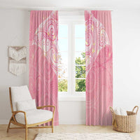 Breast Cancer Awareness Maori Aotearoa Window Curtain Manta Ray - Pink Glaze LT7 - Polynesian Pride