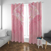 Breast Cancer Awareness Maori Aotearoa Window Curtain Manta Ray - Pink Glaze LT7 With Grommets Pink - Polynesian Pride