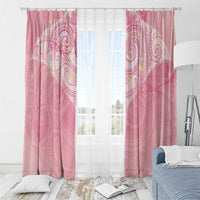 Breast Cancer Awareness Maori Aotearoa Window Curtain Manta Ray - Pink Glaze LT7 - Polynesian Pride