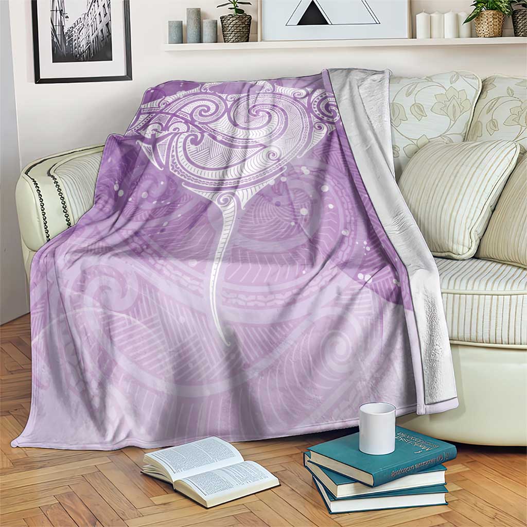 Epilepsy Awareness Maori Aotearoa Blanket Manta Ray - Purple Glaze LT7 Purple - Polynesian Pride