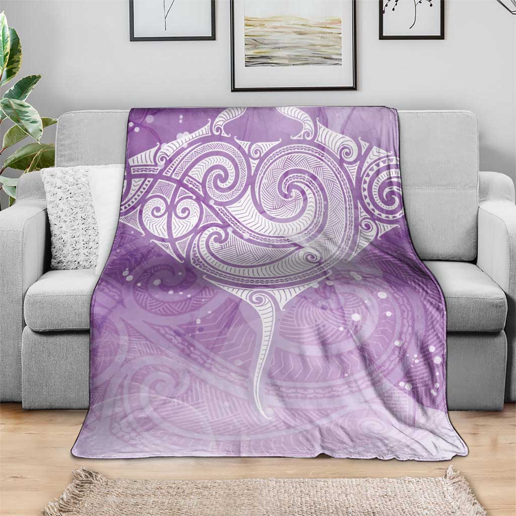 Epilepsy Awareness Maori Aotearoa Blanket Manta Ray - Purple Glaze LT7 - Polynesian Pride
