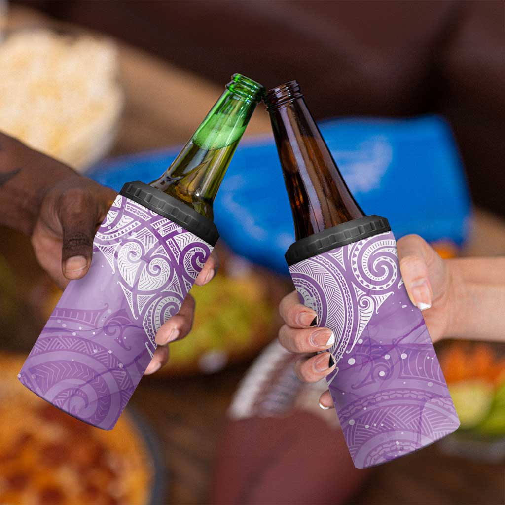 Epilepsy Awareness Maori Aotearoa 4 in 1 Can Cooler Tumbler Manta Ray - Purple Glaze LT7 - Polynesian Pride
