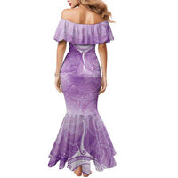 Epilepsy Awareness Maori Aotearoa Family Matching Mermaid Dress and Hawaiian Shirt Manta Ray - Purple Glaze LT7 - Polynesian Pride