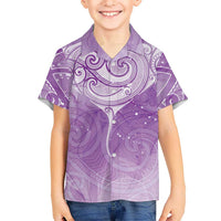 Epilepsy Awareness Maori Aotearoa Family Matching Off Shoulder Maxi Dress and Hawaiian Shirt Manta Ray - Purple Glaze LT7 - Polynesian Pride