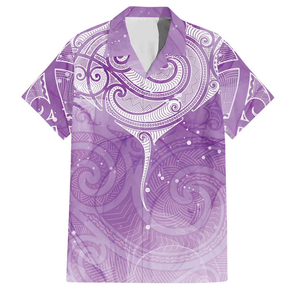 Epilepsy Awareness Maori Aotearoa Hawaiian Shirt Manta Ray - Purple Glaze - Polynesian Pride
