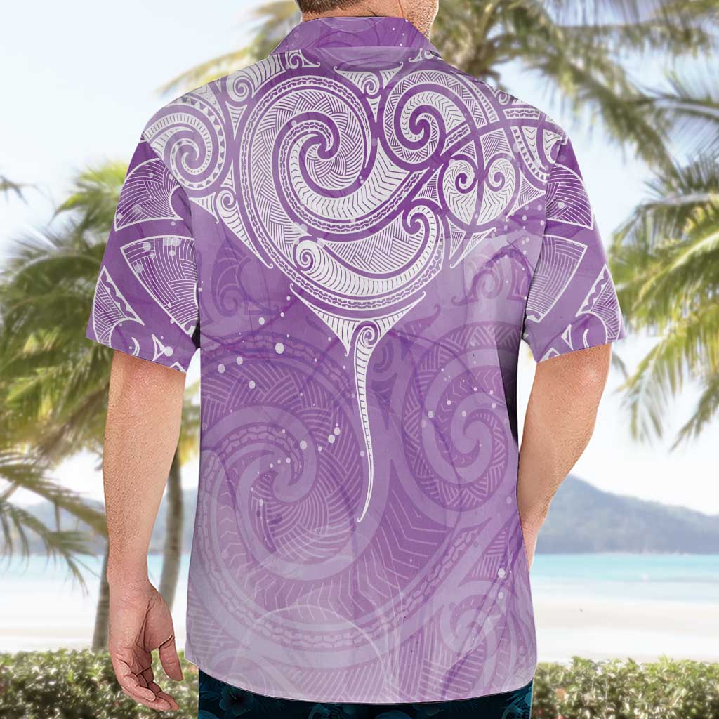 Epilepsy Awareness Maori Aotearoa Hawaiian Shirt Manta Ray - Purple Glaze - Polynesian Pride