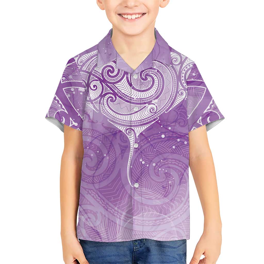Epilepsy Awareness Maori Aotearoa Hawaiian Shirt Manta Ray - Purple Glaze - Polynesian Pride