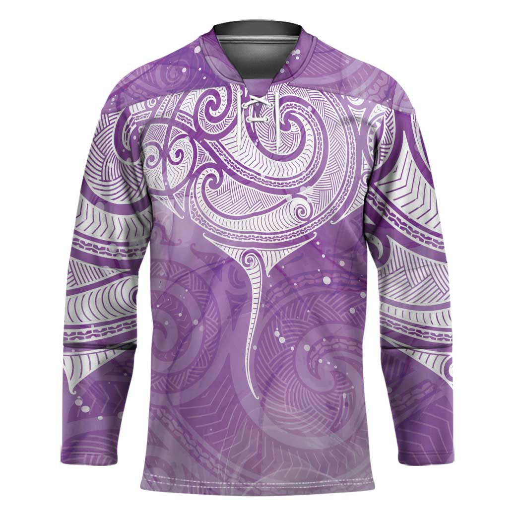 Epilepsy Awareness Maori Aotearoa Hockey Jersey Manta Ray - Purple Glaze - Polynesian Pride