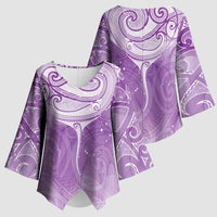 Epilepsy Awareness Maori Aotearoa Kimono Sleeve Blouse Manta Ray - Purple Glaze LT7 - Polynesian Pride