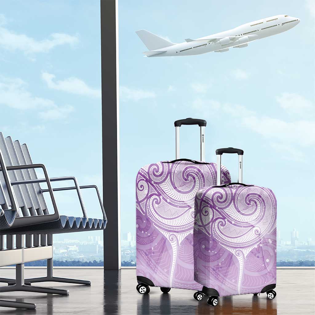 Epilepsy Awareness Maori Aotearoa Luggage Cover Manta Ray - Purple Glaze - Polynesian Pride
