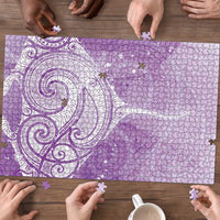 Epilepsy Awareness Maori Aotearoa Puzzle Manta Ray - Purple Glaze LT7 - Polynesian Pride