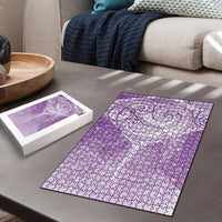 Epilepsy Awareness Maori Aotearoa Puzzle Manta Ray - Purple Glaze LT7 - Polynesian Pride