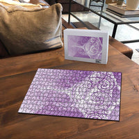 Epilepsy Awareness Maori Aotearoa Puzzle Manta Ray - Purple Glaze LT7 - Polynesian Pride