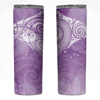 Epilepsy Awareness Maori Aotearoa Skinny Tumbler Manta Ray - Purple Glaze LT7 Purple - Polynesian Pride