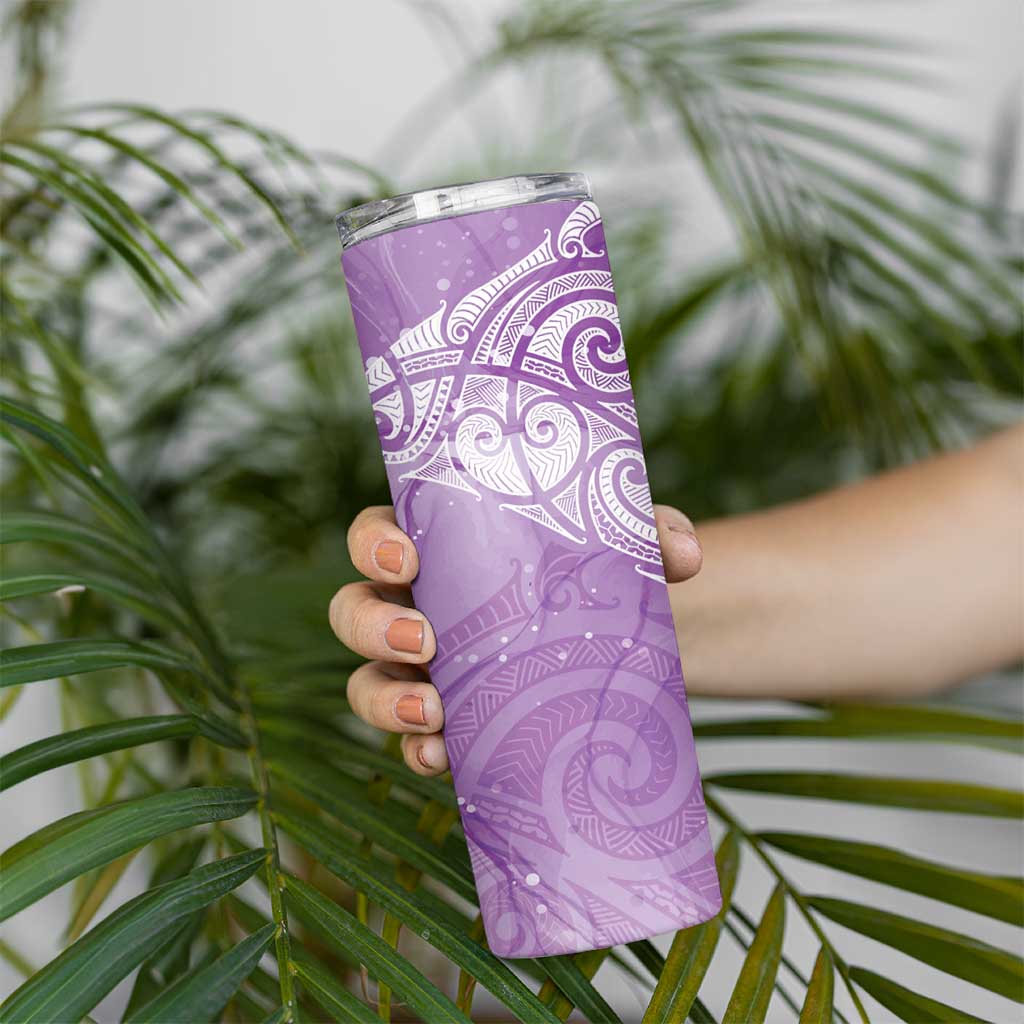 Epilepsy Awareness Maori Aotearoa Skinny Tumbler Manta Ray - Purple Glaze LT7 - Polynesian Pride