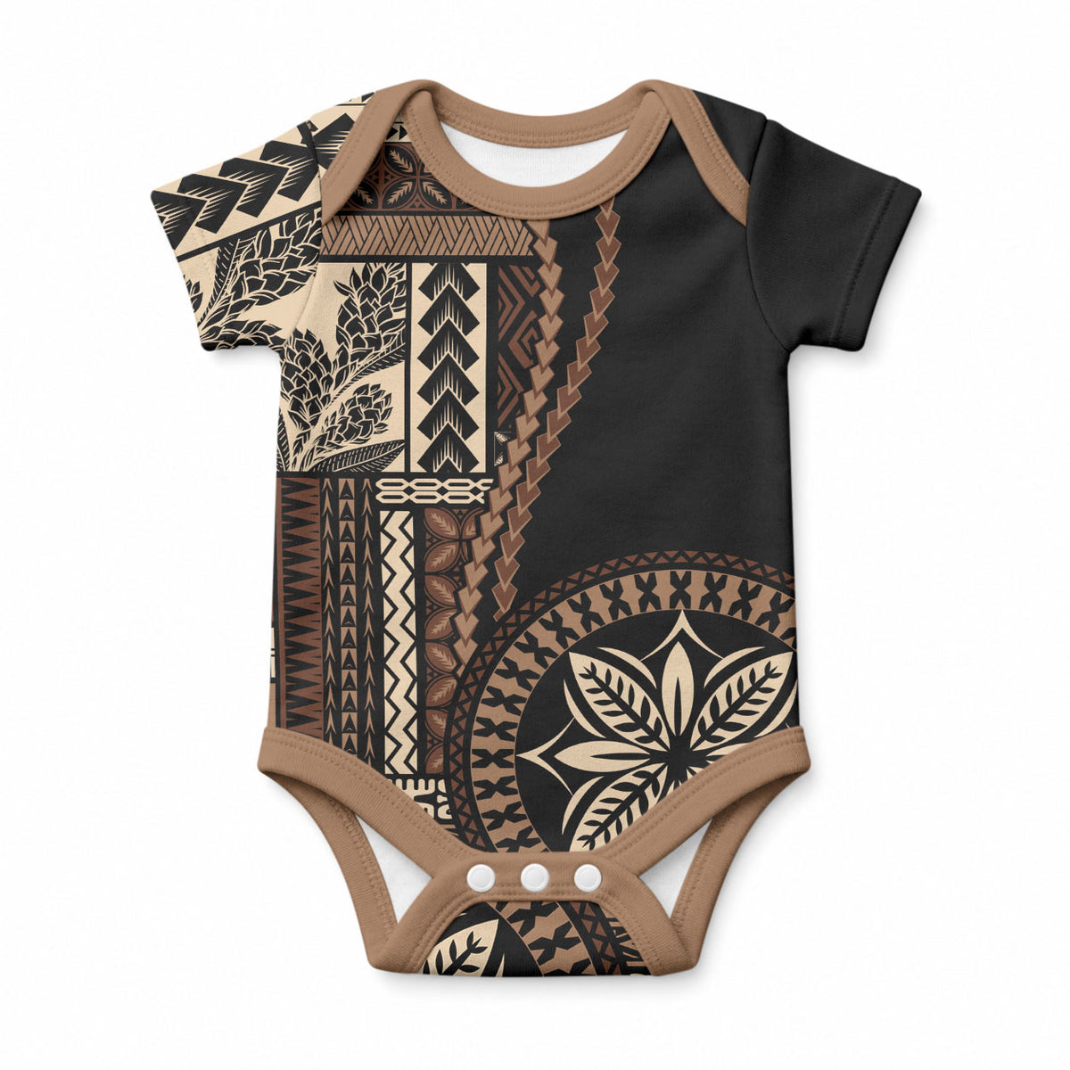 Samoa Siapo Motif Baby Onesie Classic Style - Black Ver02