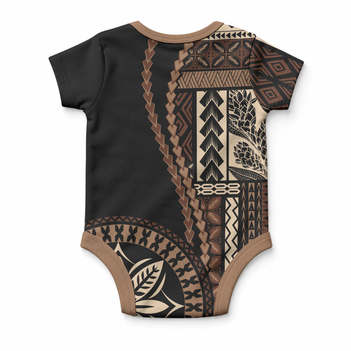 Samoa Siapo Motif Baby Onesie Classic Style - Black Ver02